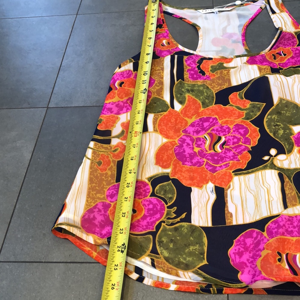 Trina Turk Silk Lined Razor Back Top - Picture 9 of 9